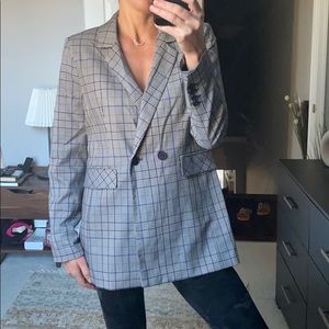 Double breasted plaid Halogen blazer